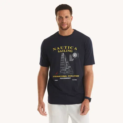 Nautica Mens Big & Tall International Challenge Graphic T-shirt In Black
