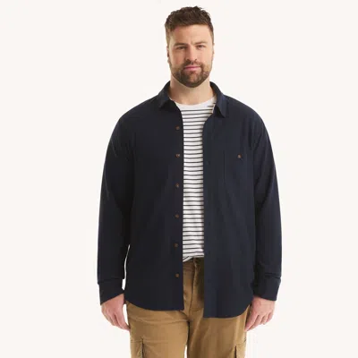 Nautica Mens Big & Tall Long-sleeve Button-down Polo In Blue