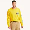 Nautica Mens Big & Tall Long-sleeve Graphic T-shirt In Multi