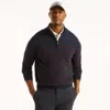 Nautica Mens Big & Tall Navtech Striped Quarter-zip Sweater In Blue