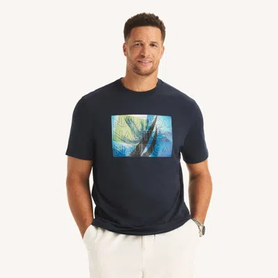 Nautica Mens Big & Tall Palm Trees Graphic T-shirt In Multi