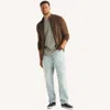 Nautica Mens Big & Tall Performance Mock-neck Full-zip Sweater In Brown