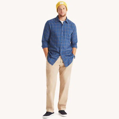 Nautica Mens Big & Tall Plaid Shirt In Blue