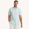 Nautica Mens Plaid Oxford Short-sleeve Shirt In Blue
