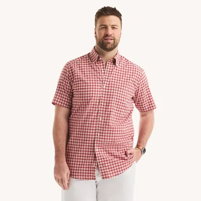 Nautica Mens Big & Tall Plaid Short-sleeve Shirt In Blue