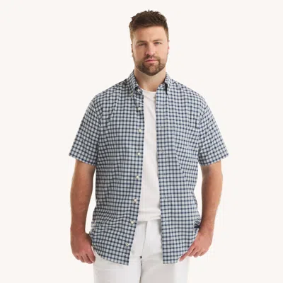 Nautica Mens Big & Tall Plaid Short-sleeve Shirt In Blue