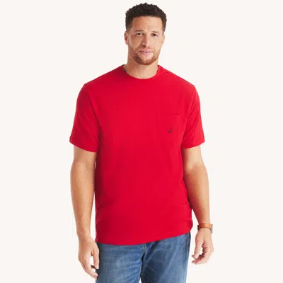 Nautica Mens Big & Tall Pocket T-shirt In Red