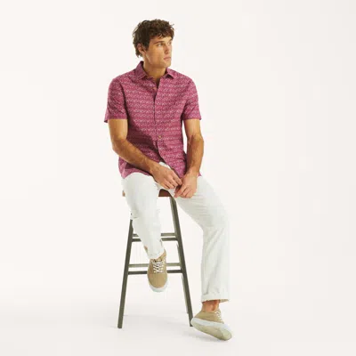 Nautica Mens Big & Tall Printed Short-sleeve Camp Shirt In Multi