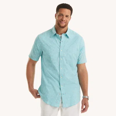 Nautica Mens Big & Tall Printed Short-sleeve Shirt In Blue