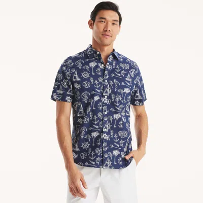 Nautica Mens Big & Tall Printed Short-sleeve Shirt In Multi