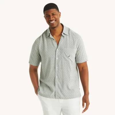 Nautica Mens Big & Tall Printed Short-sleeve Shirt In White