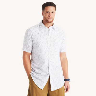 Nautica Mens Big & Tall Printed Short-sleeve Shirt In White