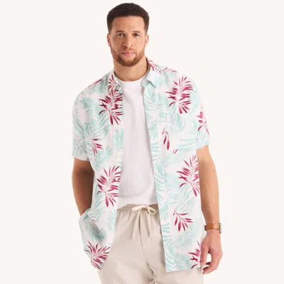 Nautica Mens Big & Tall Printed Short-sleeve Shirt In White