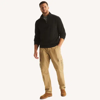 Nautica Mens Big & Tall Quarter-zip Fleece Sweatshirt In Black