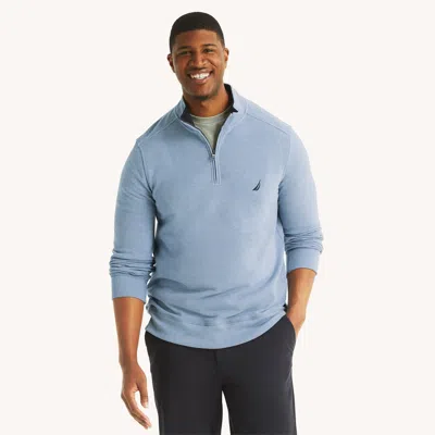 Nautica Mens Big & Tall Quarter-zip Fleece Sweatshirt In Multi