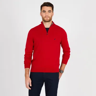 Nautica Mens Big & Tall Quarter-zip Mock-neck Sweater In Multi