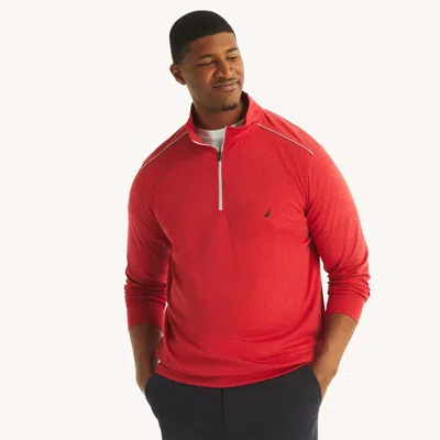 Nautica Mens Big & Tall Quarter-zip Sweatshirt In Multi