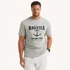 Nautica Mens Big & Tall Sailing Team Graphic T-shirt In Gray