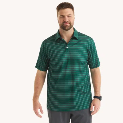 Nautica Mens Big & Tall Striped Classic Fit Polo In Green