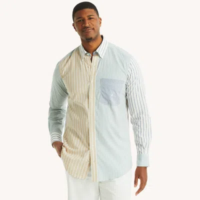 Nautica Mens Big & Tall Striped Shirt In White