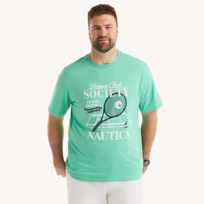 Nautica Mens Big & Tall Tennis Graphic T-shirt In Green
