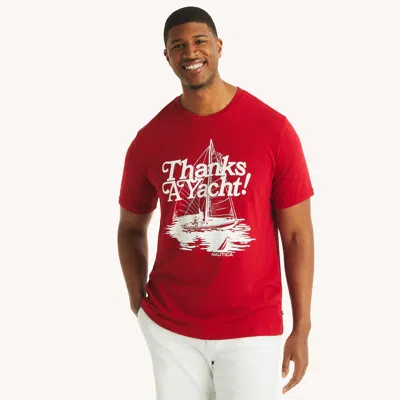 Nautica Mens Big & Tall Thanks A Yacht Graphic T-shirt In Multi