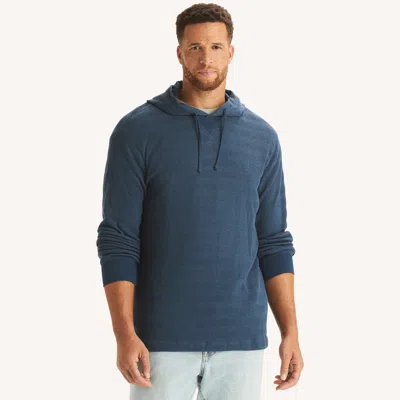 Nautica Mens Big & Tall Waffle-knit Hoodie In Blue