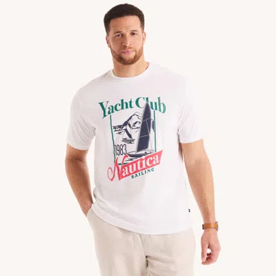 Nautica Mens Big & Tall Yacht Club Graphic T-shirt In White