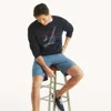 Nautica Mens Boat Embroidered Sweatshirt In Blue