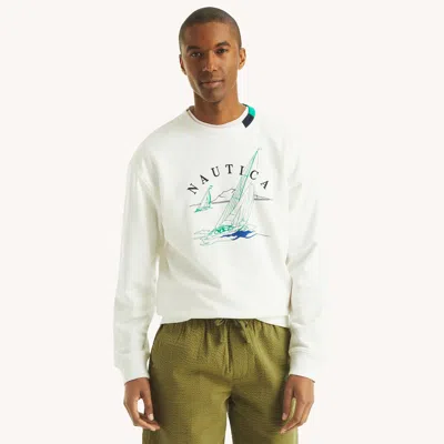 Nautica Mens Boat Embroidered Sweatshirt In Multi