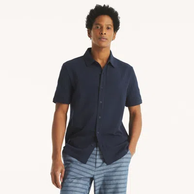 Nautica Mens Button-down Seersucker Polo In Multi