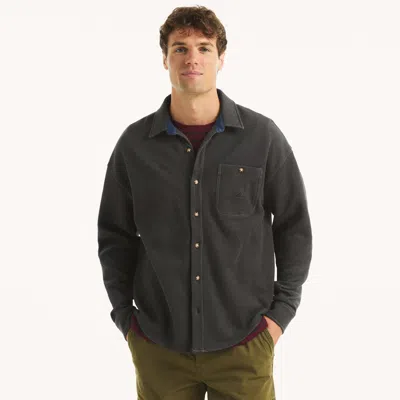 Nautica Mens Button-front Shirt In Gray
