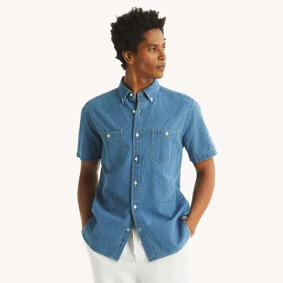 Nautica Mens Chambray Short-sleeve Shirt In Multi