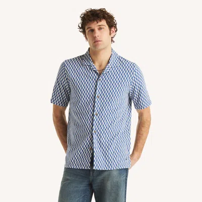 Nautica Mens Classic Fit Button-front Polo In Blue