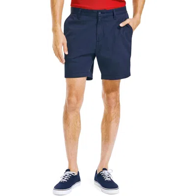 Nautica Mens Classic Fit Chino Flat Front In Blue