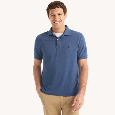 Nautica Mens Classic Fit Heather Deck Polo In Blue
