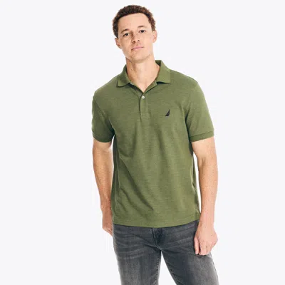 Nautica Mens Classic Fit Heather Deck Polo In Green