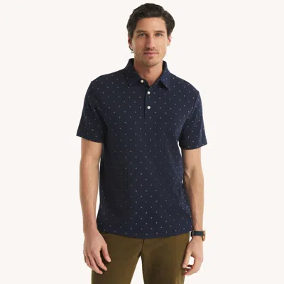 Nautica Mens Classic Fit Interlock Polo In Blue
