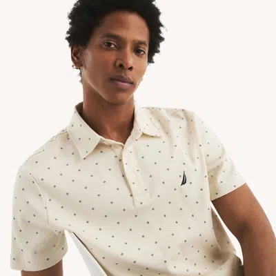 Nautica Mens Classic Fit Interlock Polo In Neutral