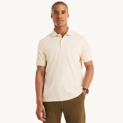 Nautica Mens Classic Fit Interlock Polo In White