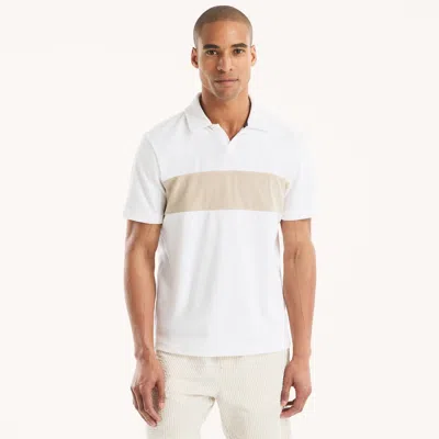 Nautica Mens Classic Fit Johnny Collar Polo In White