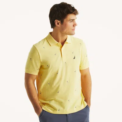 Nautica Mens Classic Fit Printed Polo In Yellow
