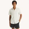 Nautica Mens Classic Fit Printed Short-sleeve Shirt In White