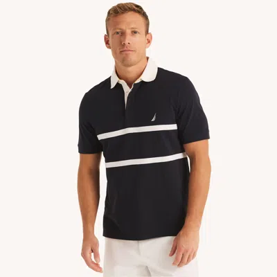 Nautica Mens Classic Fit Rugby Polo In Blue
