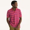 Nautica Mens Classic Fit Striped Deck Polo In Red