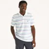 Nautica Mens Classic Fit Striped Deck Polo In White
