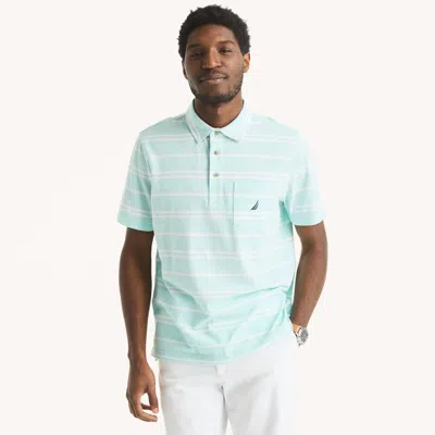 Nautica Mens Classic Fit Striped Polo In Blue