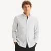 Nautica Mens Classic Fit Wrinkle-resistant Plaid Shirt In White