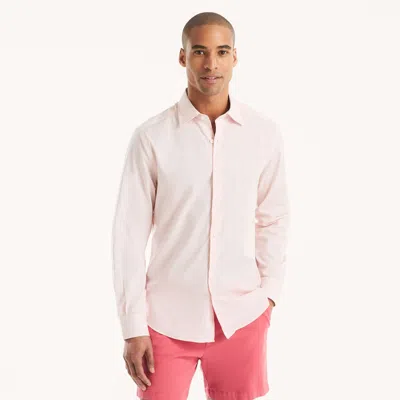 Nautica Mens Classic Fit Wrinkle-resistant Shirt In Pink