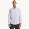 Nautica Mens Classic Fit Wrinkle-resistant Striped Shirt In White